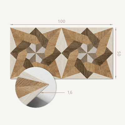 Obdĺžnikový panel na stenu Polygonálna mozaika vyrobená z dreva
