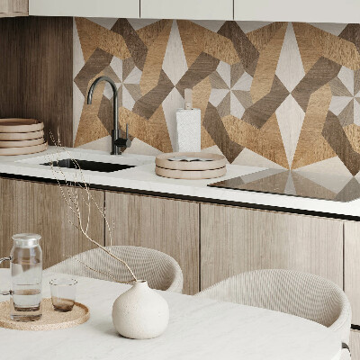 Obdĺžnikový panel na stenu Polygonálna mozaika vyrobená z dreva