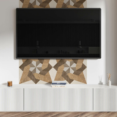 Obdĺžnikový panel na stenu Polygonálna mozaika vyrobená z dreva