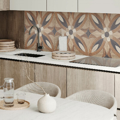 Obdĺžnikový stenový panel Kvetinový vzor inšpirovaný drevom