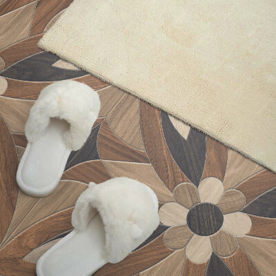 Obdĺžnikový stenový panel Kvetinový vzor inšpirovaný drevom