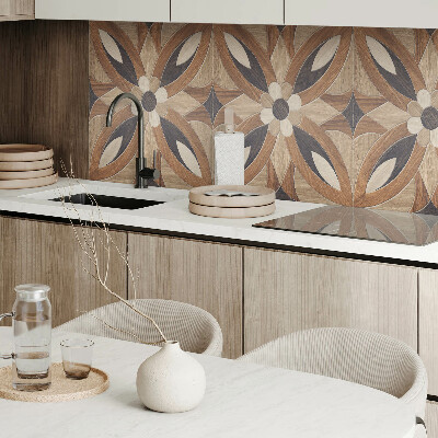 Obdĺžnikový stenový panel Kvetinový vzor inšpirovaný drevom