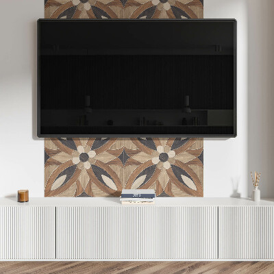 Obdĺžnikový stenový panel Kvetinový vzor inšpirovaný drevom