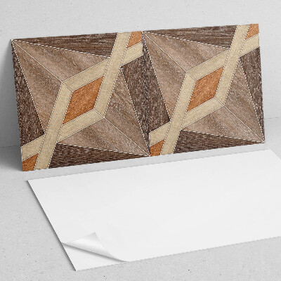 Samolepiaci panel na stenu Geometrický vzor vyrobený z prírodného dreva