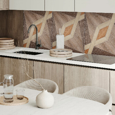 Samolepiaci panel na stenu Geometrický vzor vyrobený z prírodného dreva