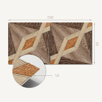 Samolepiaci panel na stenu Geometrický vzor vyrobený z prírodného dreva