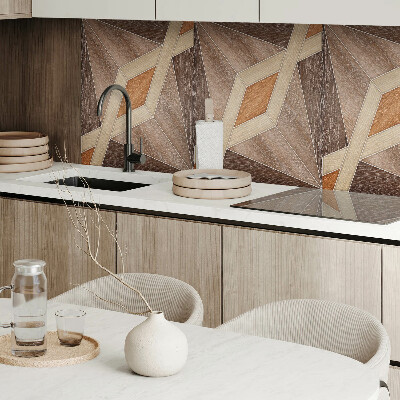 Samolepiaci panel na stenu Geometrický vzor vyrobený z prírodného dreva