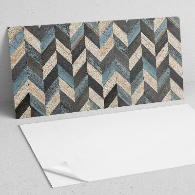 Obdĺžnikový stenový panel Cik-cak motív s dreveným akcentom