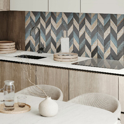 Obdĺžnikový stenový panel Cik-cak motív s dreveným akcentom