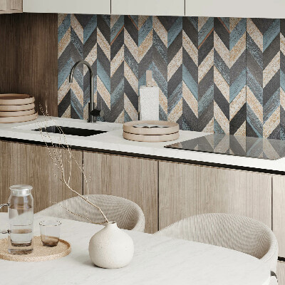 Obdĺžnikový stenový panel Cik-cak motív s dreveným akcentom