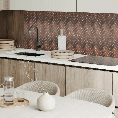 Samolepiaci panel na stenu Vzor rybej kosti s drevenými doplnkami