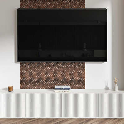 Samolepiaci panel na stenu Vzor rybej kosti s drevenými doplnkami