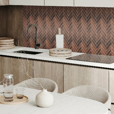 Samolepiaci panel na stenu Vzor rybej kosti s drevenými doplnkami