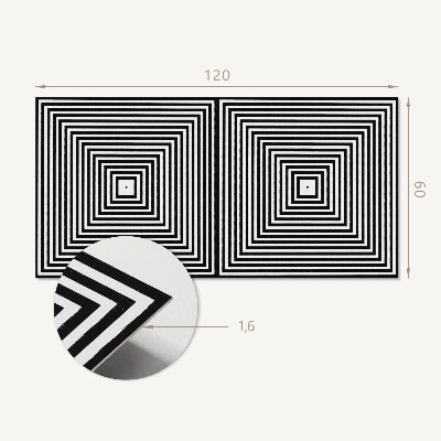 Obdĺžnikový panel na stenu Vzor sústredných čiar v štvorcoch