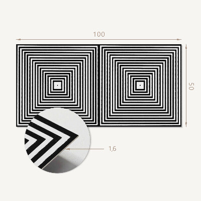 Obdĺžnikový panel na stenu Vzor sústredných čiar v štvorcoch