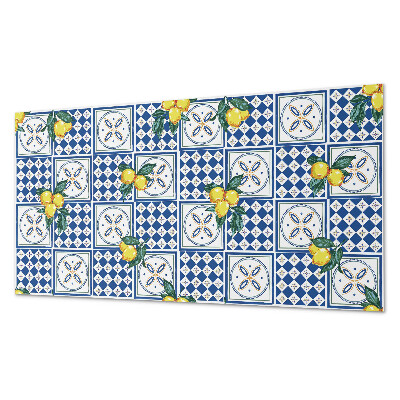 Samolepiaci panel na stenu Citrónový vzor na dlaždiciach