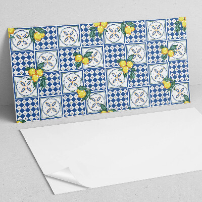 Samolepiaci panel na stenu Citrónový vzor na dlaždiciach