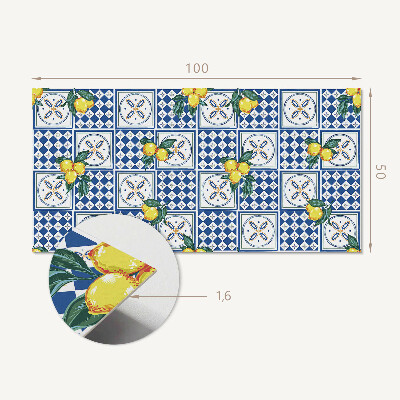 Samolepiaci panel na stenu Citrónový vzor na dlaždiciach