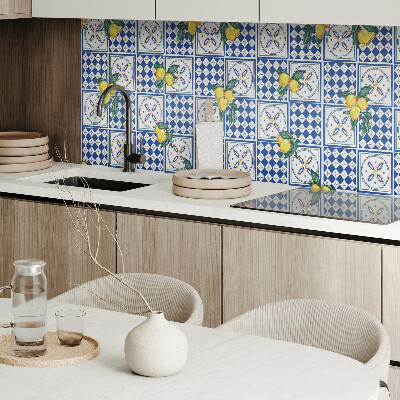 Samolepiaci panel na stenu Citrónový vzor na dlaždiciach