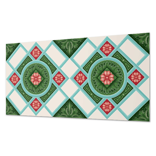 Obdĺžnikový panel na stenu Kvetinový motív v kosoštvorcovom aranžmáne