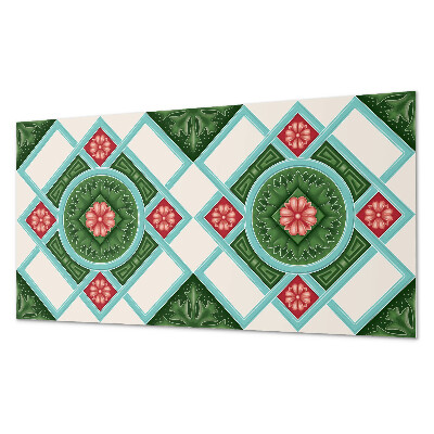 Obdĺžnikový panel na stenu Kvetinový motív v kosoštvorcovom aranžmáne