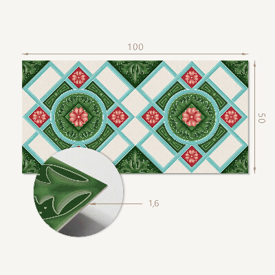 Obdĺžnikový panel na stenu Kvetinový motív v kosoštvorcovom aranžmáne