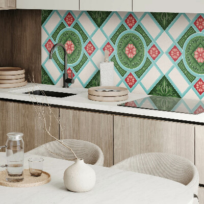 Obdĺžnikový panel na stenu Kvetinový motív v kosoštvorcovom aranžmáne