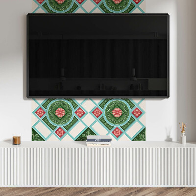 Obdĺžnikový panel na stenu Kvetinový motív v kosoštvorcovom aranžmáne