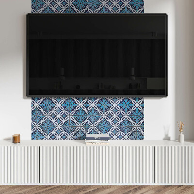 Obdĺžnikový stenový panel Vzor tvarov s kvetinovým motívom