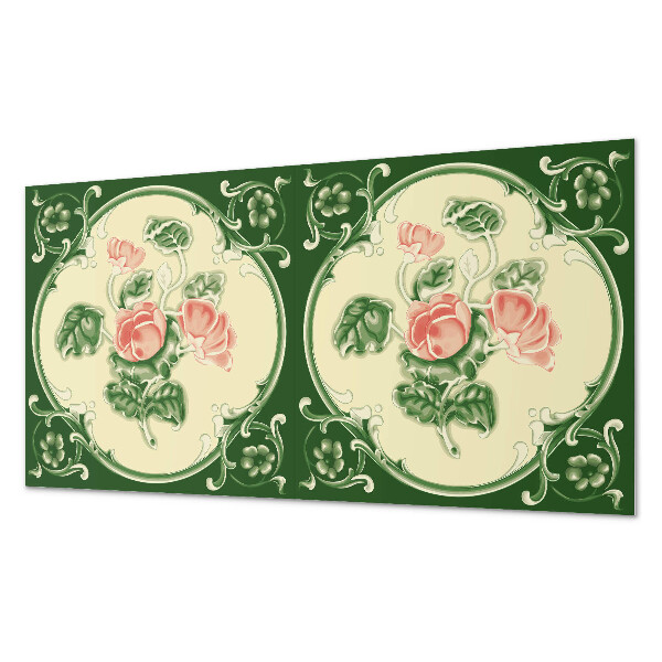 Samolepiaci panel na stenu Kvetinový motív so zelenými listami