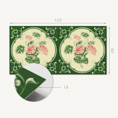 Samolepiaci panel na stenu Kvetinový motív so zelenými listami