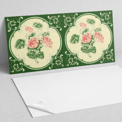 Samolepiaci panel na stenu Kvetinový motív so zelenými listami