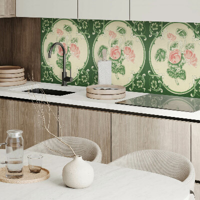 Samolepiaci panel na stenu Kvetinový motív so zelenými listami