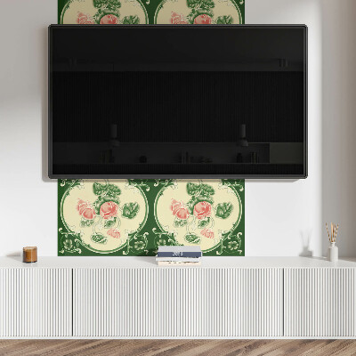 Samolepiaci panel na stenu Kvetinový motív so zelenými listami