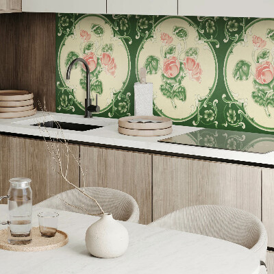 Samolepiaci panel na stenu Kvetinový motív so zelenými listami