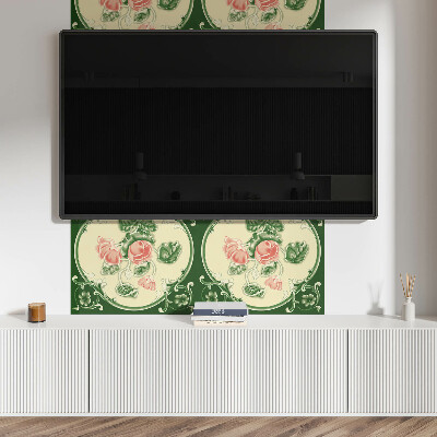 Samolepiaci panel na stenu Kvetinový motív so zelenými listami