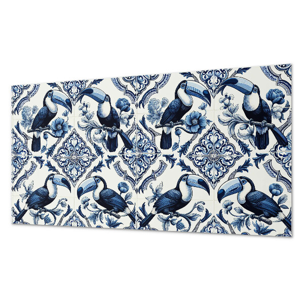 Obdĺžnikový stenový panel Tukan na dekoratívnych dlaždiciach