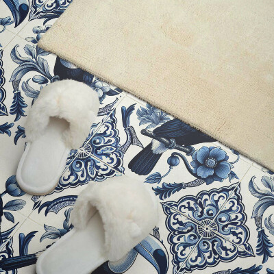 Obdĺžnikový stenový panel Tukan na dekoratívnych dlaždiciach