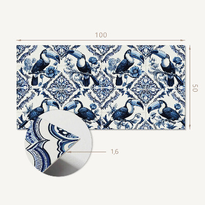 Obdĺžnikový stenový panel Tukan na dekoratívnych dlaždiciach