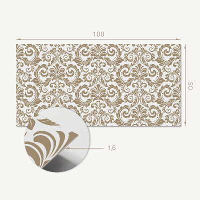 Obdĺžnikový panel na stenu Rastlinné dekorácie s ornamentami