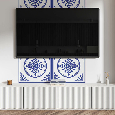 Obdĺžnikový panel na stenu Okrúhly motív s kvetinovými akcentmi