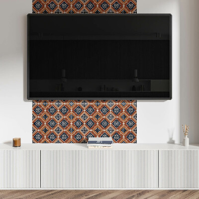 Samolepiaci panel na stenu Geometria v odtieňoch hnedej a bielej