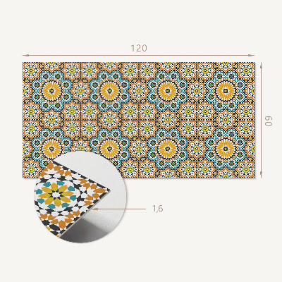 Obdĺžnikový stenový panel Mozaikový motív s kvetinovými akcentmi