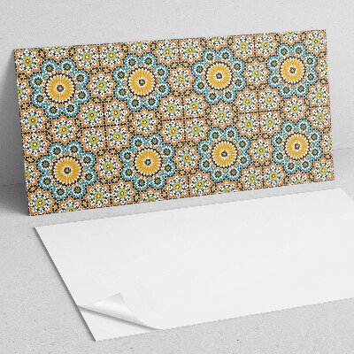 Obdĺžnikový stenový panel Mozaikový motív s kvetinovými akcentmi