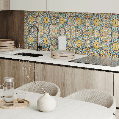 Obdĺžnikový stenový panel Mozaikový motív s kvetinovými akcentmi