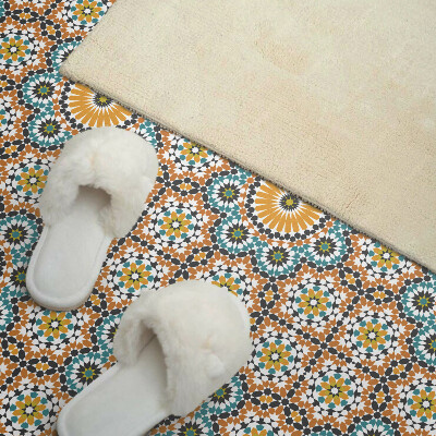 Obdĺžnikový stenový panel Mozaikový motív s kvetinovými akcentmi