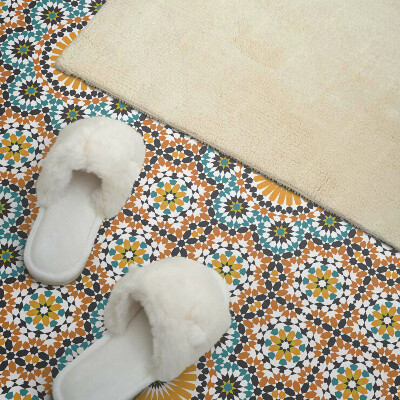 Obdĺžnikový stenový panel Mozaikový motív s kvetinovými akcentmi