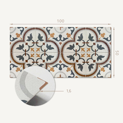 Obdĺžnikový panel na stenu Kockovaný kvetinový motív