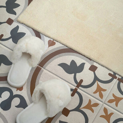 Obdĺžnikový panel na stenu Kockovaný kvetinový motív