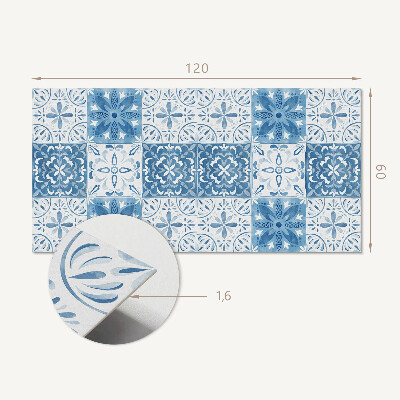 Obdĺžnikový stenový panel Kvetinové dlaždice v harmonickom usporiadaní